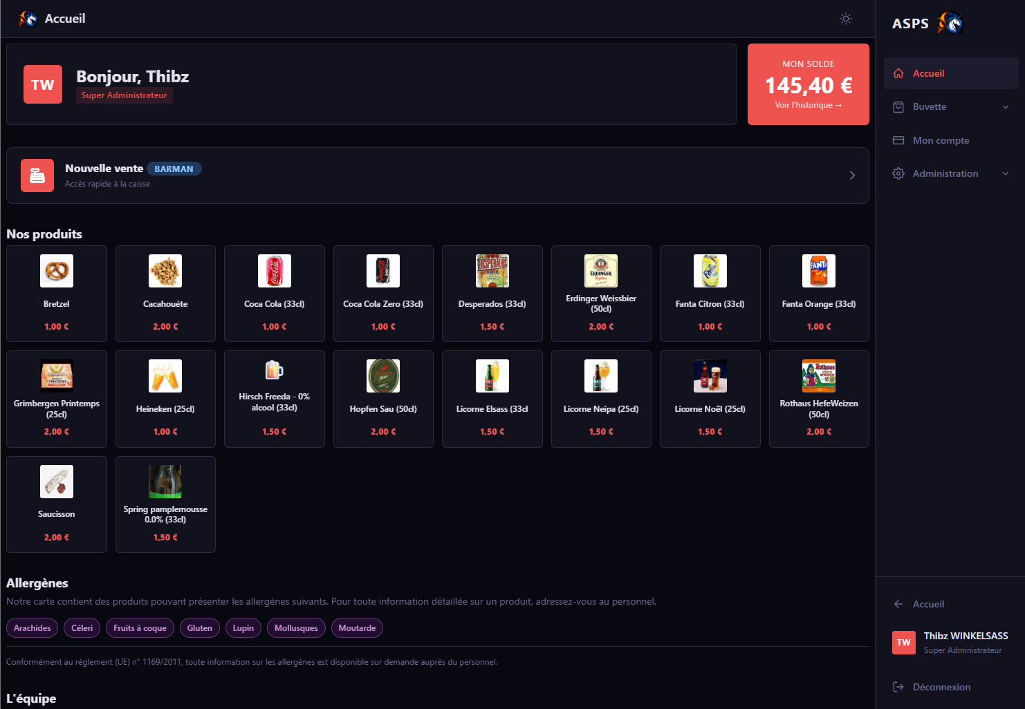 Aperçu de l'application BarDraft